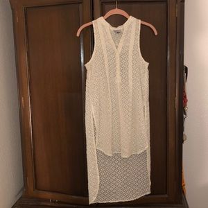 High Low cream blouse from Anthropology